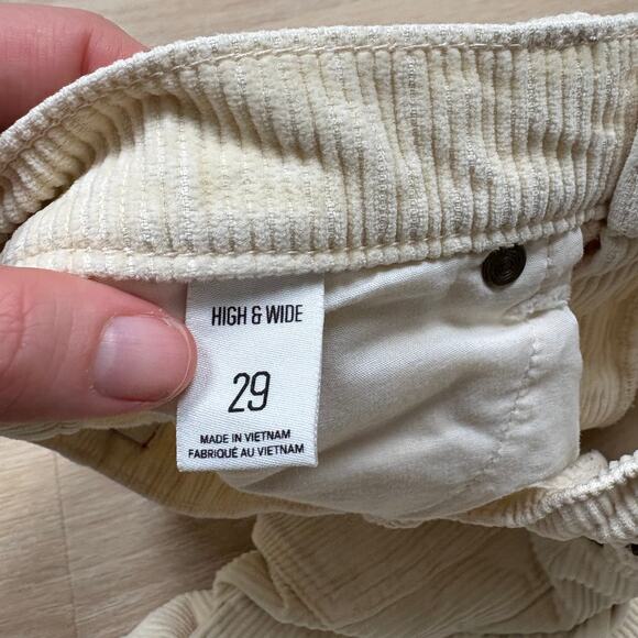 NWT‎ BDG Urban Outfitters Corduroy High & Wide Pants Women’s 29 Color Cream - Picture 5 of 9
